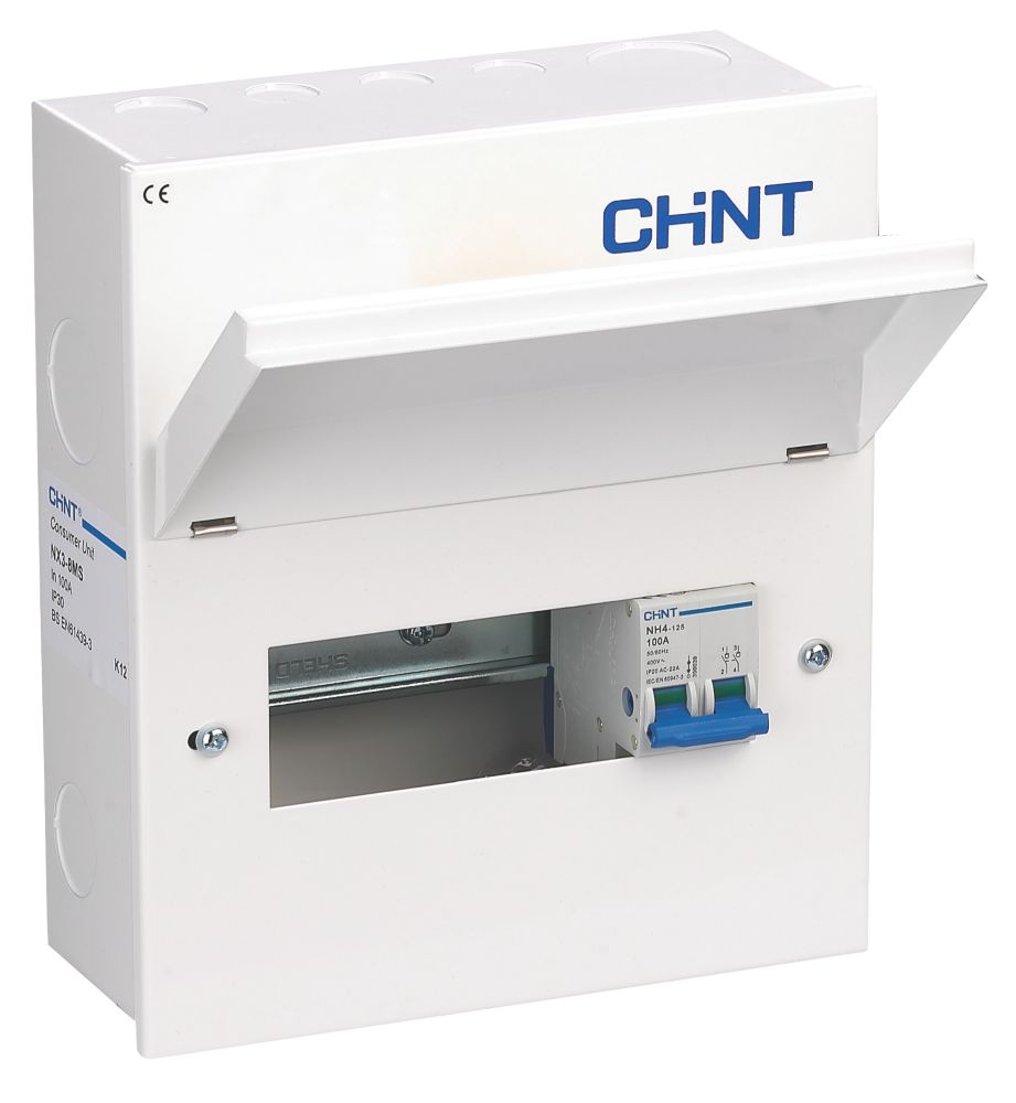 Image of Chint NX3-8MS 8-Module 6-Way Part-Populated Main Switch Consumer Unit 