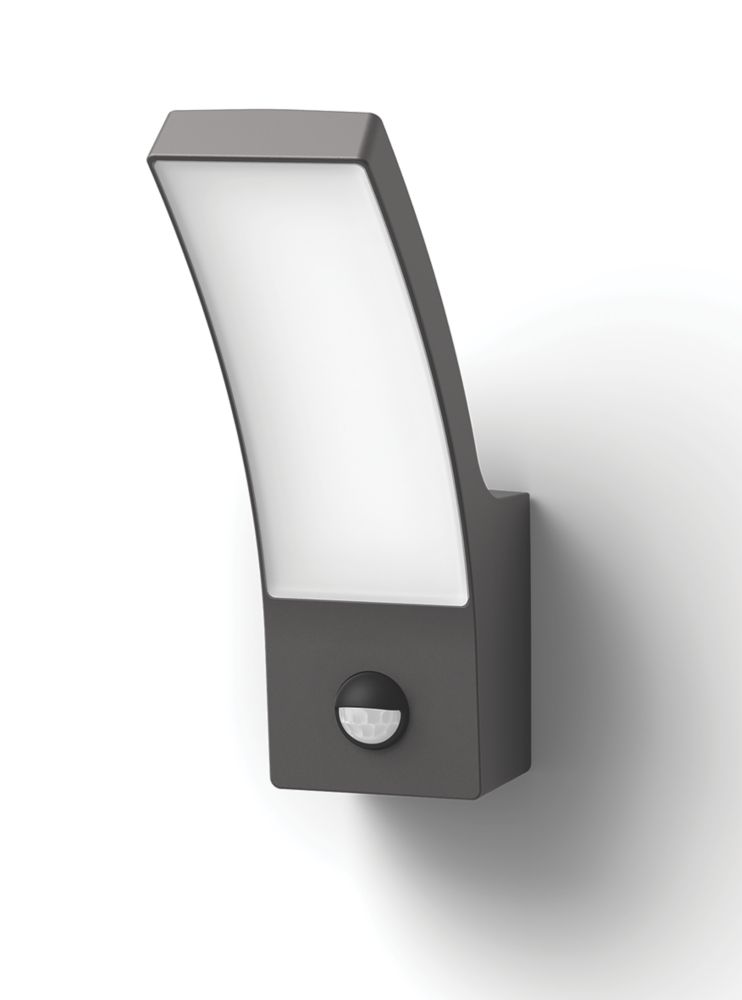 Image of Philips Splay Outdoor LED Wall Light With PIR Sensor Anthracite 12W 1200lm 