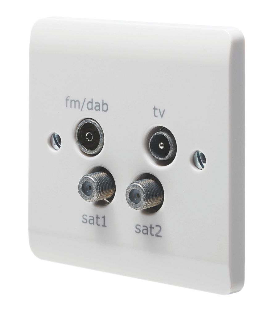 Image of Crabtree Instinct 1-Gang Quadruplex Multimedia Socket White 