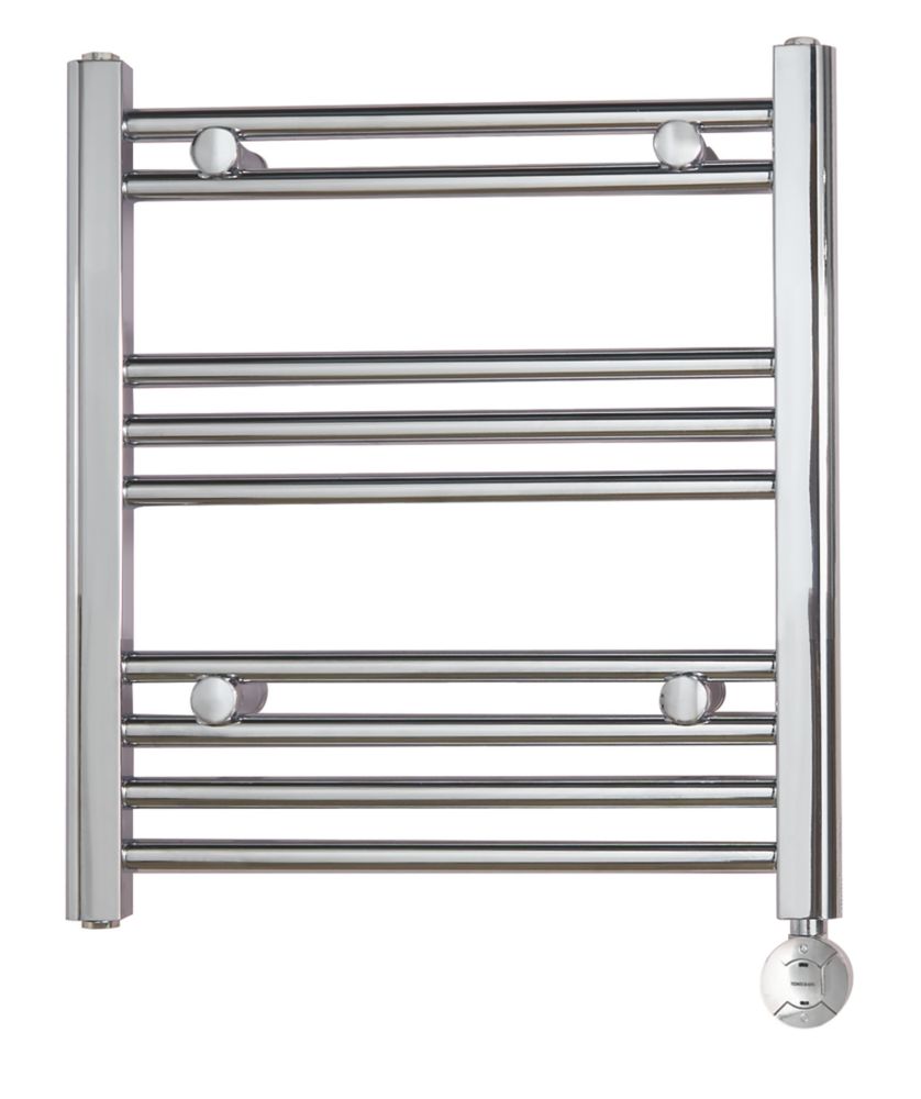 Image of Towelrads McCarthy Thermostatic Electric Towel Radiator 550mm x 500mm Chrome 682BTU 