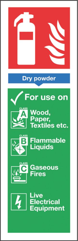 Image of Nite-Glo Photoluminescent Dry Powder Extinguisher Sign 300mm x 100mm 