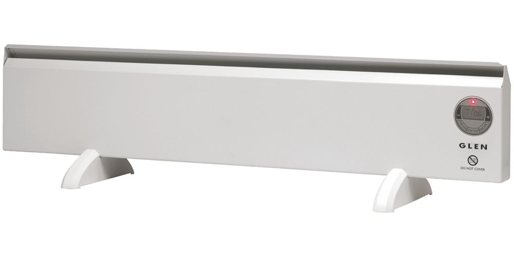 Image of Glen 2150Tie7 Freestanding or Wall-Mounted Convector Heater White 500W 815mm x 211mm 