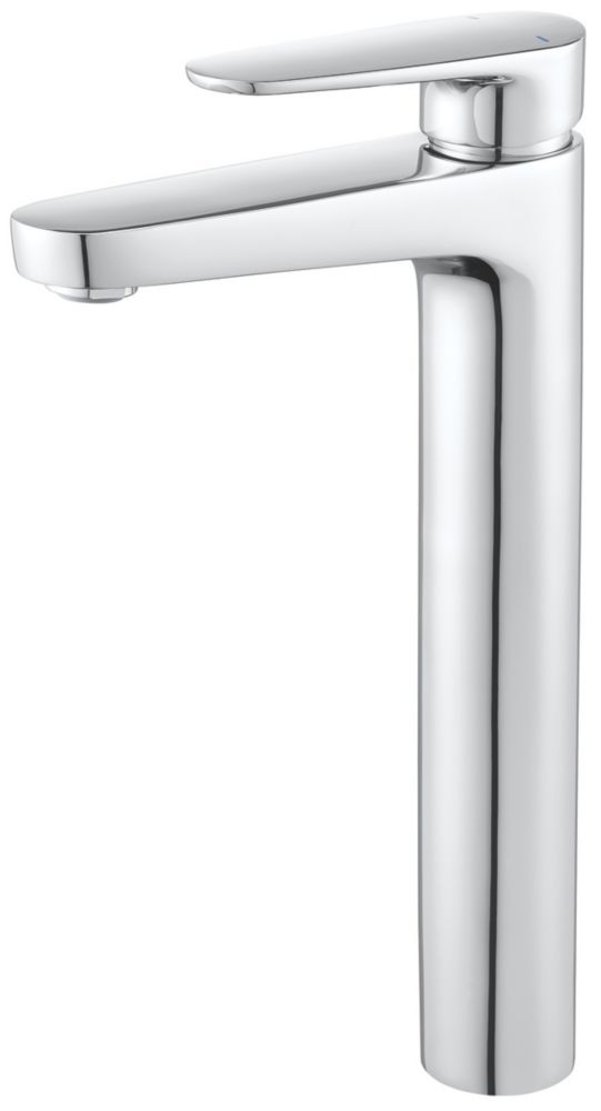 Image of Swirl Caldew Tall Basin Mono Mixer with Clicker Waste Silver 