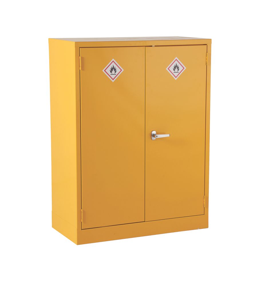 Image of 2-Shelf Hazardous Substance Cabinet Yellow 915mm x 457mm x 1219mm 