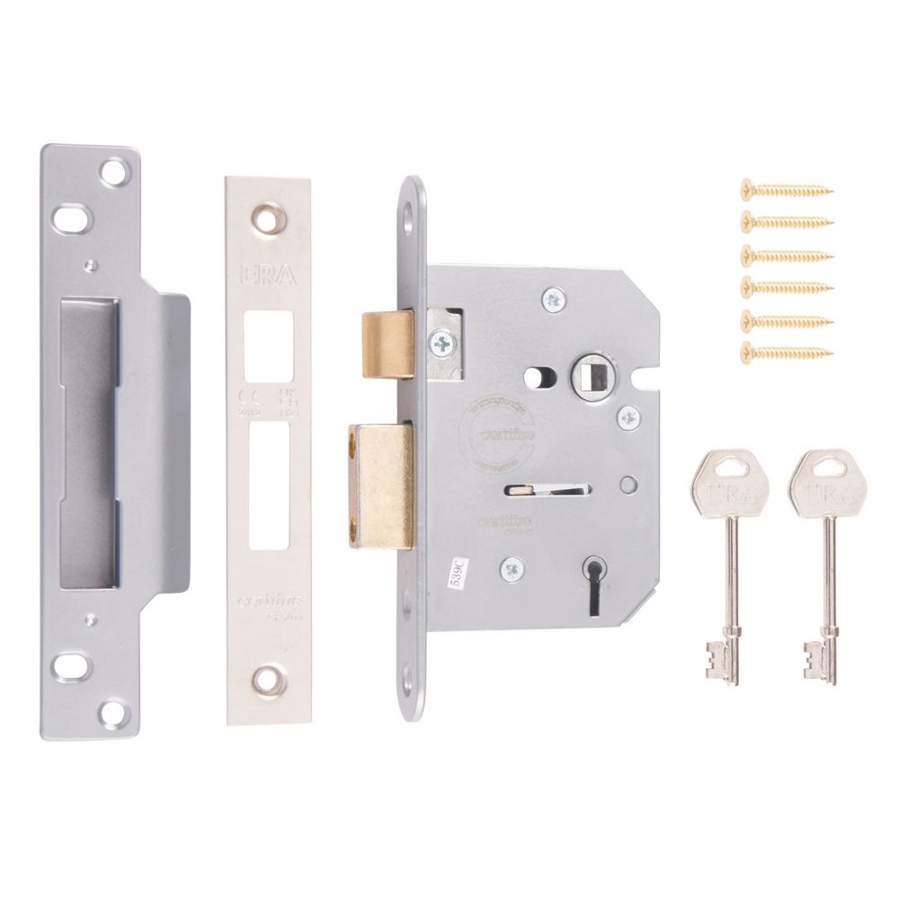 Image of ERA 5 Lever Satin Nickel 5-Lever Mortice Sashlock 76mm Case - 56mm Backset 