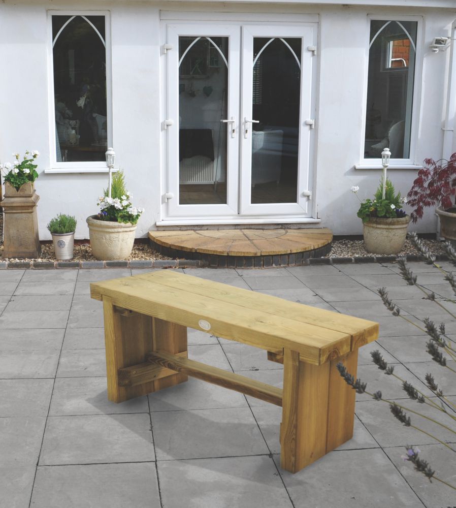 Image of Forest Double Sleeper Garden Bench Softwood 4' x 1' 6" 