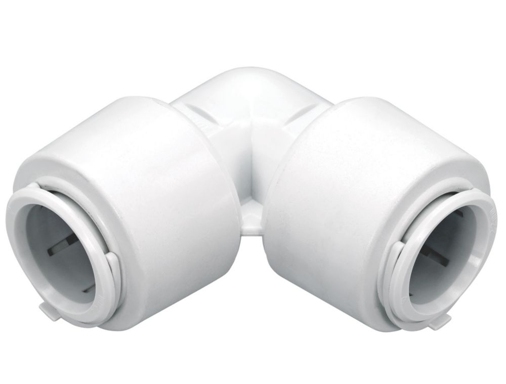 Image of FloPlast FloFit+ Plastic Push-Fit Equal 90Â° Elbow 15mm 5 Pack 