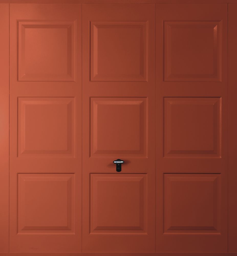 Image of Gliderol Georgian 7' 6" x 6' 6" Non-Insulated Framed Steel Up & Over Garage Door Terracotta 