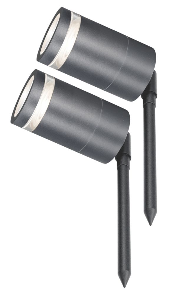 Image of 4lite Marinus Outdoor Spike Lights Anthracite Grey 2 Pack 