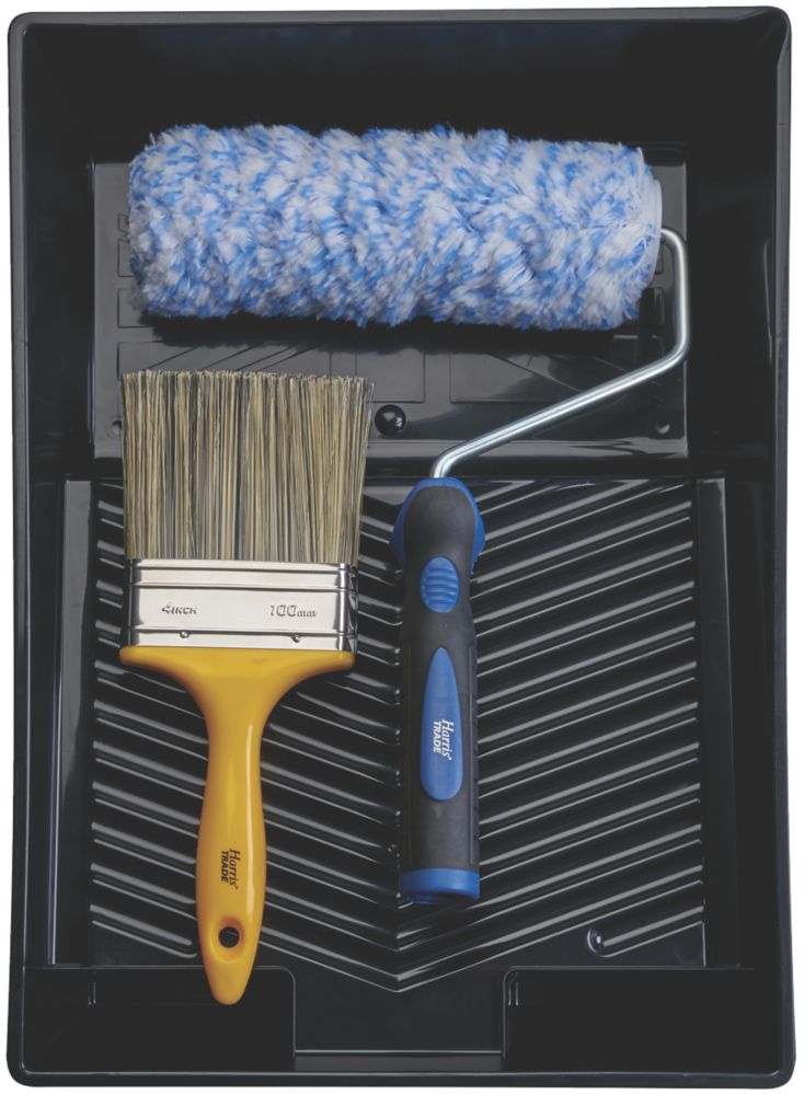 Image of Harris Trade 9" Masonry Roller & Brush Set 4 Pieces 