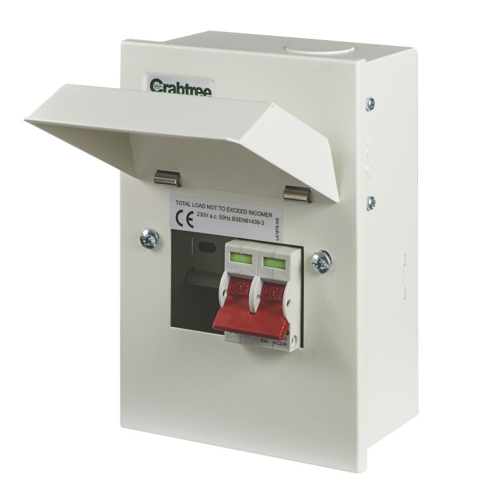 Image of Crabtree Starbreaker 4-Module 2-Way Part-Populated Main Switch Consumer Unit 