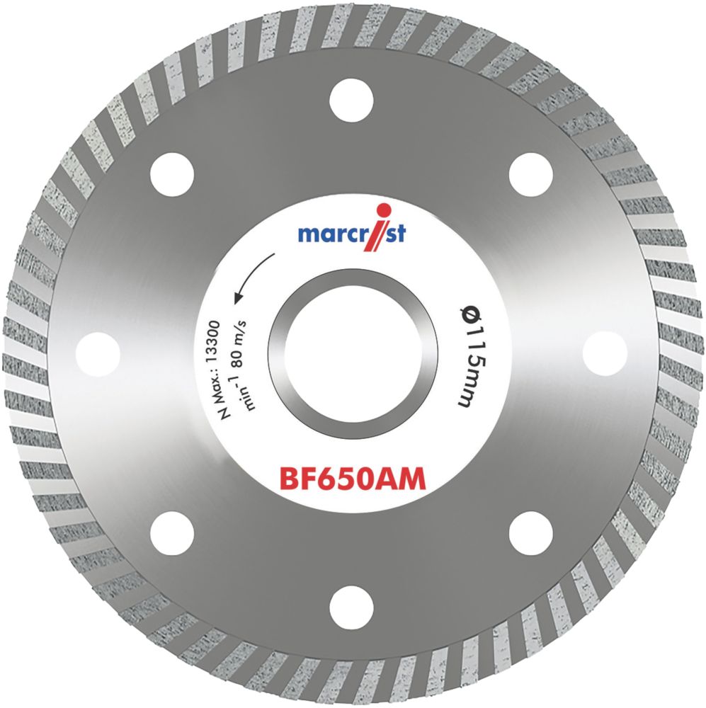 Image of Marcrist BF650 Multi-Material Cordless Angle Grinder Diamond Blade 115mm x 22.23mm 