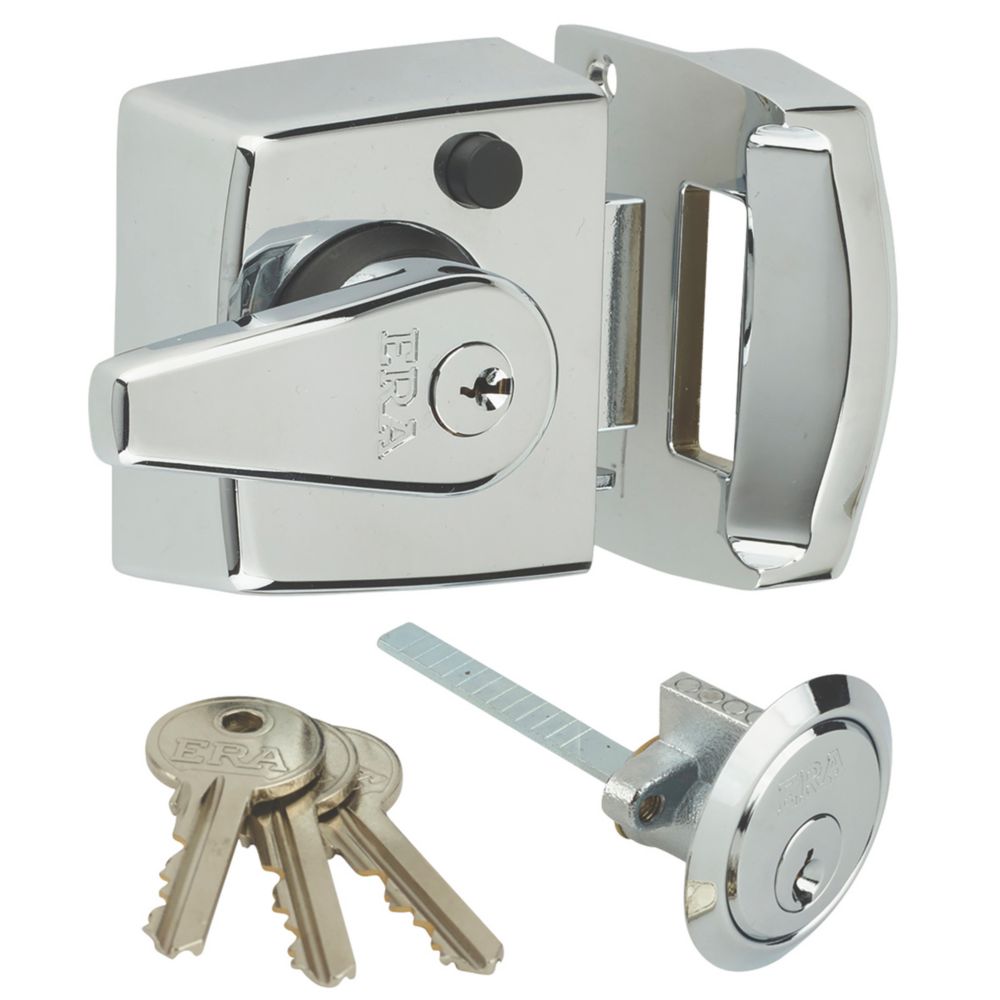 Image of ERA 183-37-1 Double Locking Night Latch Polished Chrome 40mm Backset 
