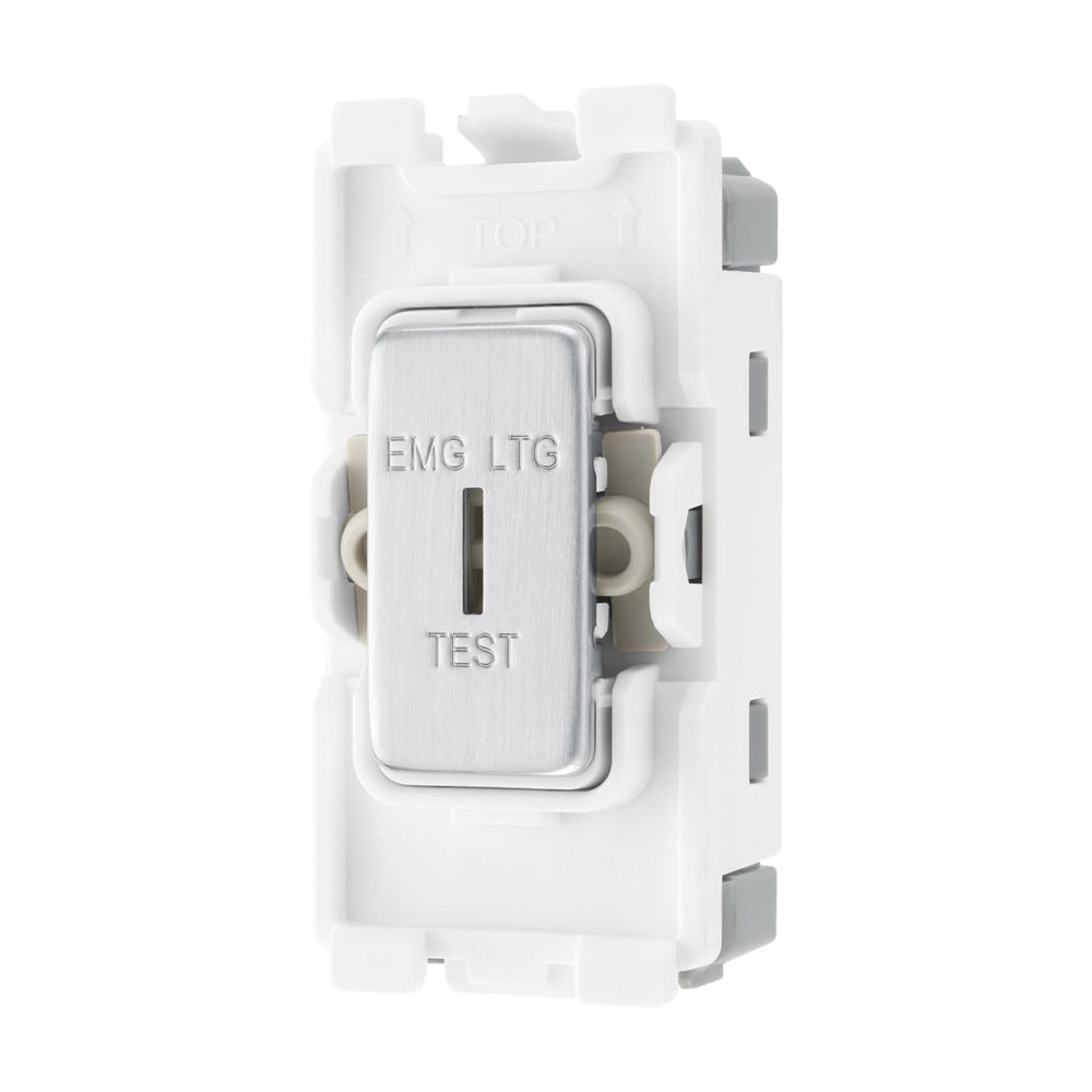 Image of British General Nexus Grid 20A Grid SP Emergency Lighting Test Key Switch Brushed Steel 