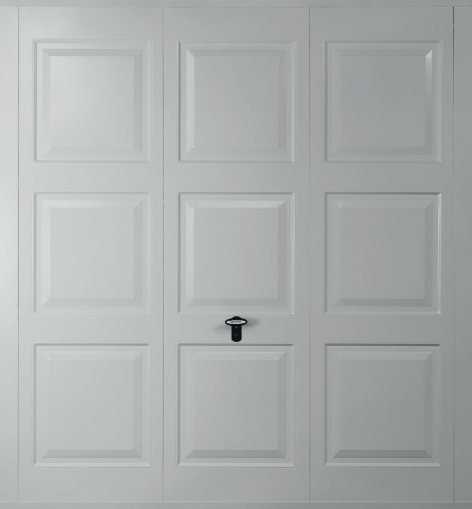 Image of Gliderol Georgian 7' 6" x 7' Non-Insulated Framed Steel Up & Over Garage Door Light Grey 