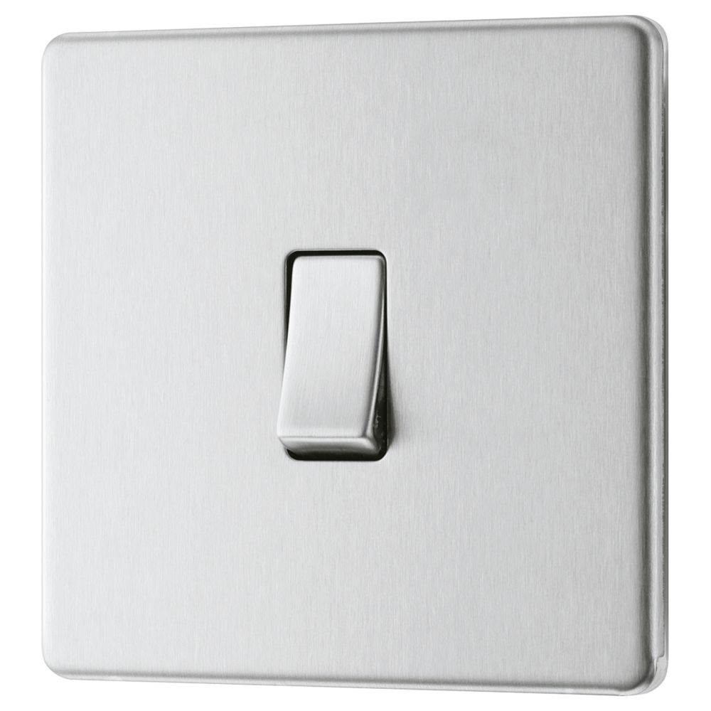 Image of LAP 20A 16AX 1-Gang 2-Way Light Switch Brushed Stainless Steel 