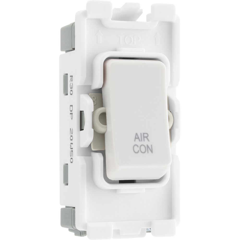 Image of British General Nexus Grid 20A Grid DP 'Air Con' Printed Switch White 