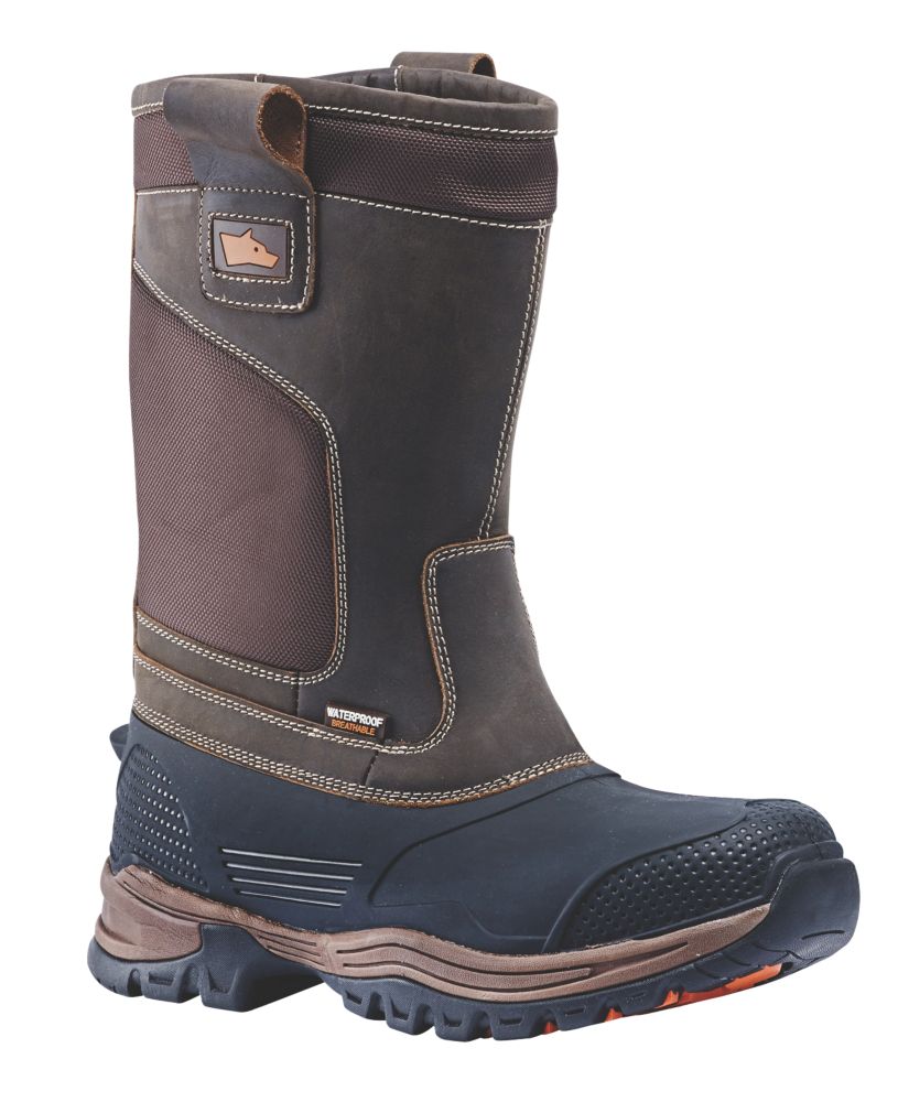 Image of Hyena Nevis Safety Rigger Boots Brown Size 10 