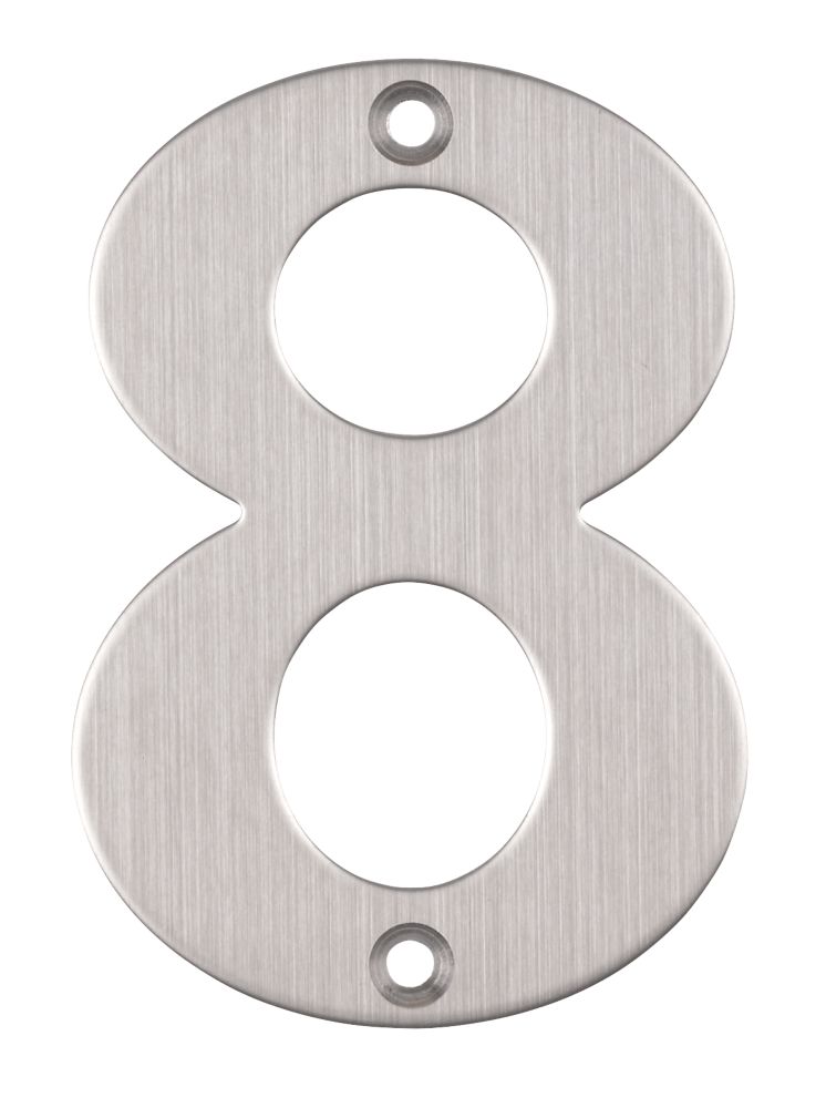 Image of Eclipse Door Numeral 8 Satin Stainless Steel 102mm 