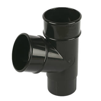 Image of FloPlast Round Pipe Branch Black 68mm 