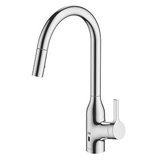 Image of Clearwater Amelio AML10CP Battery-Powered Sensor Tap with Twin Spray Pull-Out Chrome 