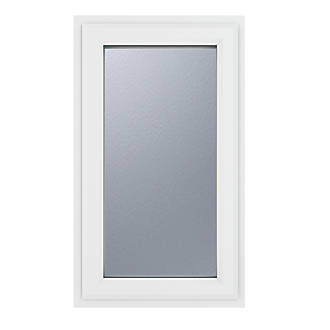 Image of Crystal Right-Hand Opening Obscure Triple-Glazed Casement White uPVC Window 610mm x 965mm 