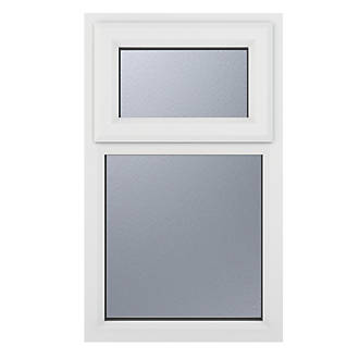 Image of Crystal Top Opening Obscure Double-Glazed Casement White uPVC Window 610mm x 1040mm 
