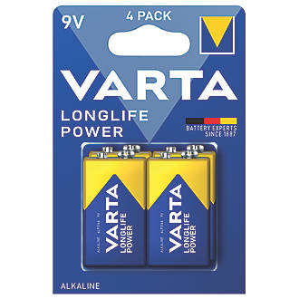 Image of Varta 9V Batteries 4 Pack 