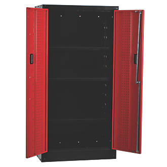 Image of Hilka Pro-Craft Red / Black Tall Garage Cabinet 762 x 458 x 1524mm 