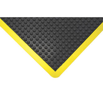 Image of COBA Europe Bubblemat Anti-Fatigue Mat Black / Yellow 1.2m x 0.9m 
