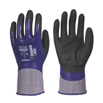 Image of Wonder Grip WG-518W Oil Plus Protective Work Gloves Purple / Black / White X Large 