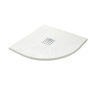 Image of The Shower Tray Company Quadrant Shower Tray White Slate-Effect 900 x 900 x 27mm 