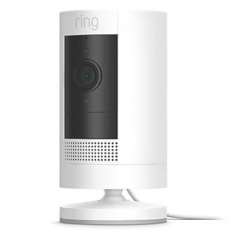 Image of Ring Stick Up Mains-Powered White Wireless 1080p Indoor & Outdoor Round Smart Camera 