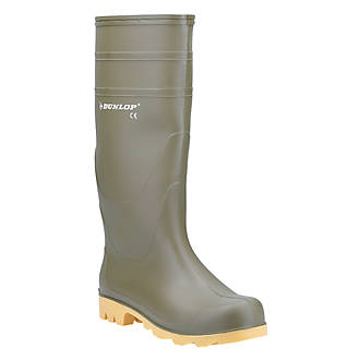 Image of Dunlop Universal Metal Free Non Safety Wellies Green Size 10 