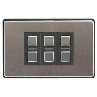 Image of Lightwave 3-Gang 2-Way LED Smart Dimmer Switch Stainless Steel 