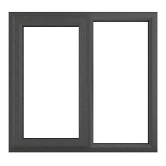 Image of Crystal Left-Hand Opening Clear Double-Glazed Casement Anthracite on White uPVC Window 1190mm x 1040mm 