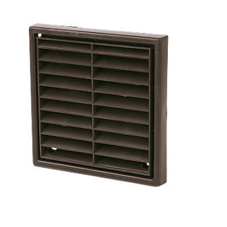 Image of Manrose Fixed Louvre Vent Brown 100mm x 100mm 