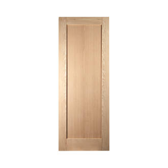 Image of Jeld-Wen Unfinished Oak Veneer Wooden 1-Panel Shaker Internal Door 1981mm x 610mm 