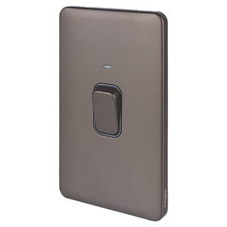 Image of Schneider Electric Lisse Deco 50A 2-Gang DP Cooker Switch Mocha Bronze with LED with Black Inserts 