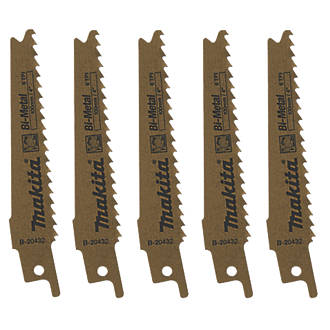 Image of Makita B-20432 Wood with Nails Reciprocating Saw Blades 100mm 5 Pack 