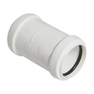 Image of FloPlast Push-Fit Straight Coupler White 32mm x 32mm 