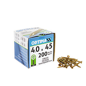 Image of Optimaxx PZ Countersunk Wood Screws 4mm x 45mm 200 Pack 