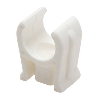 Image of Talon 15mm Open Pipe Clip White 100 Pack 