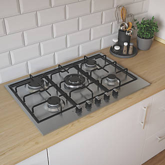 Image of Cooke & Lewis GASUIT5 Hob Stainless Steel 86mm x 750mm 