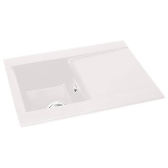 Image of Abode Aspekt 1 Bowl Granite Composite Kitchen Sink White Reversible 716mm x 500mm 