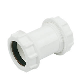 Image of FloPlast WC08 Universal Compression Waste Straight Coupler White 40mm x 40mm 
