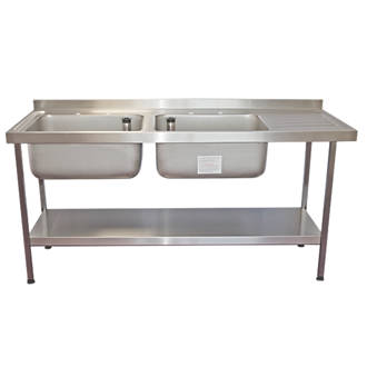 Image of Franke Midi Catering Sink Stainless Steel 2 Bowl 1800 x 650mm 