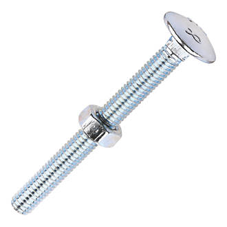 Image of Timco Carriage Bolts Carbon Steel Zinc-Plated M6 x 60mm 100 Pack 