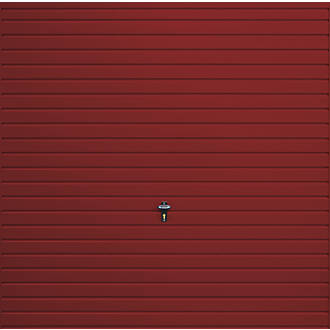 Image of Gliderol Horizontal 8' x 6' 6" Non-Insulated Frameless Steel Up & Over Garage Door Ruby Red 