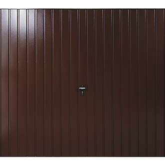 Image of Gliderol Vertical 8' x 7' Non-Insulated Framed Steel Up & Over Garage Door Brown 